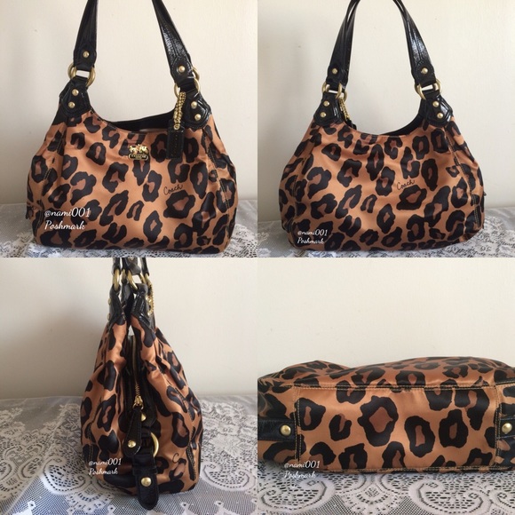 Coach Madison Leopard Hobo Handbag Purse 15555 - Picture 2 of 5